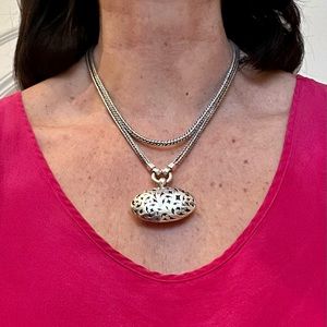 Lois Hill 925 Sterling Medallion Necklace